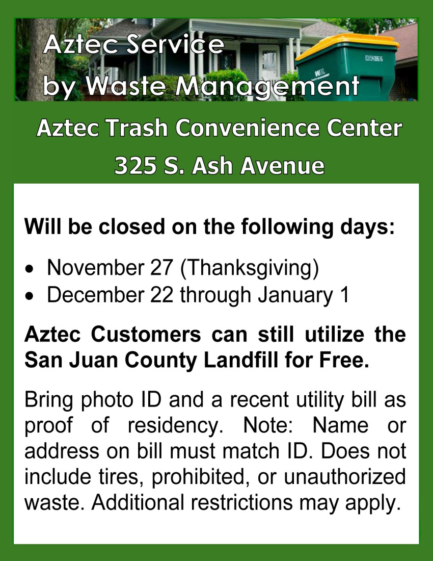 Aztec Trash Convenience Center Closure