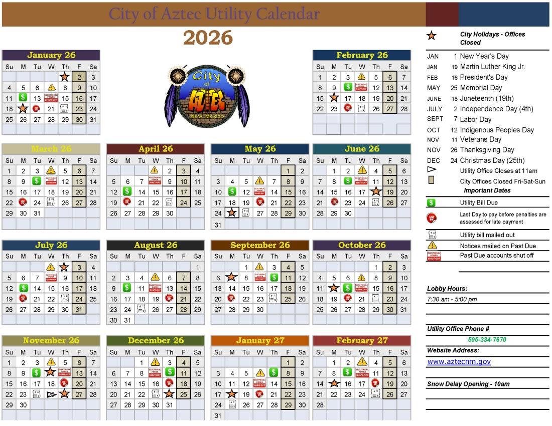 Customer Calendar 2026
